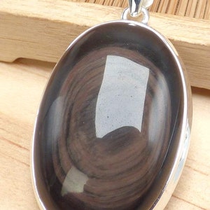 OJO CELESTIAL DE OBSIDIANA Colgante de joyería plata 925, joyas de obsidiana, ojo de obsidiana, PU70.4