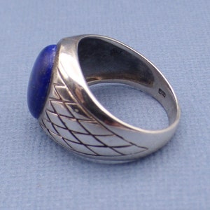 MEN'S signet ring LAPIS lazuli silver 925, men's jewelry, natural stone jewelry throat chakra silver KB21 image 6