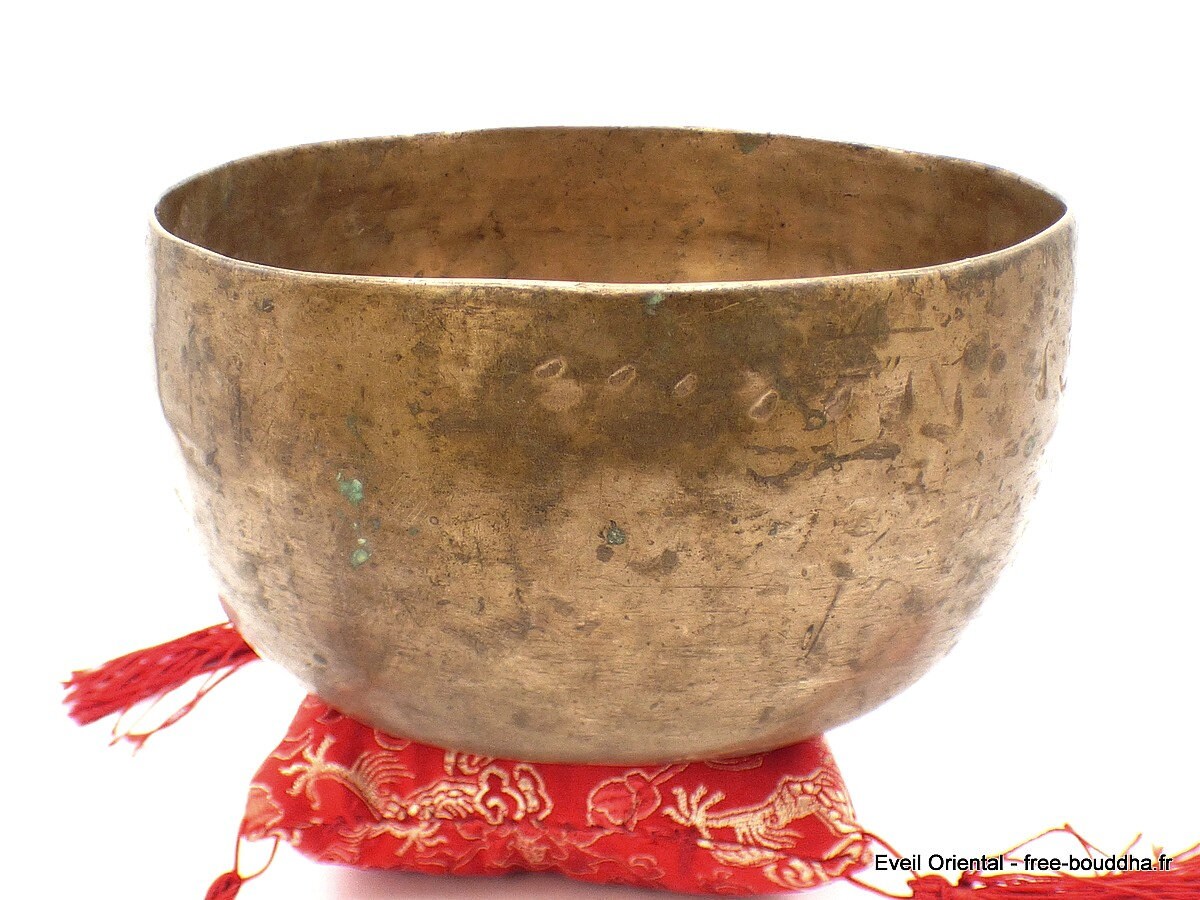 Authentique Bol Tibétain Ancien à Double Paroi 15, 5 cm, Boldf65