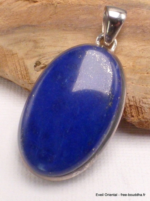 LAPIS LAZULI PENDANT Quality Aaa Silver 925, Oval Stone, LAM24.2 