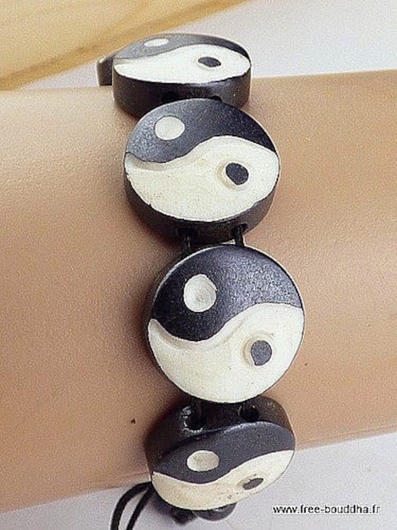 buffalo bone carved Tibetan Buddhist jewelry YING YANG BRACELET bracelet handmade ethnic ref OY11