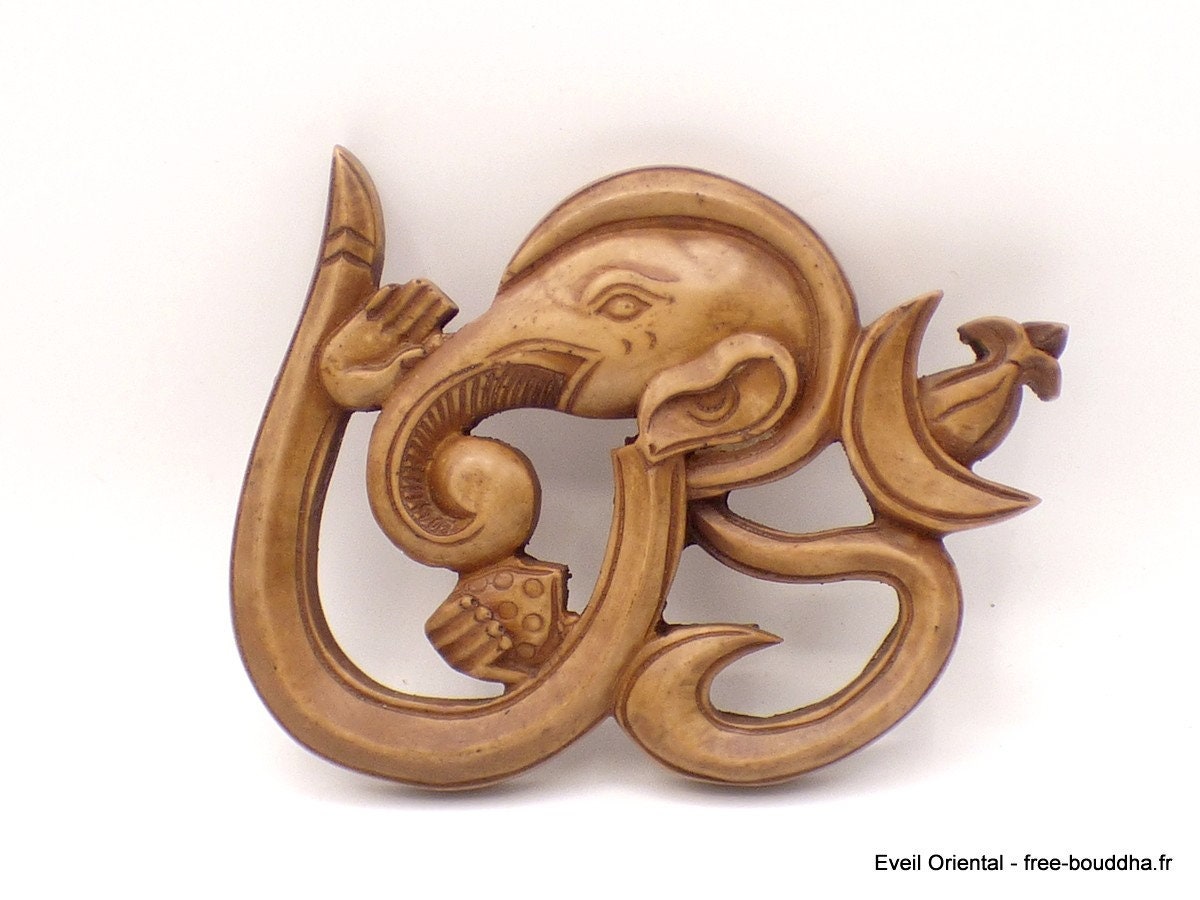 Om Ganesh Masque Mural en Résine, Gom1