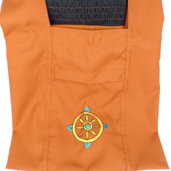 BUDDHIST MONK BAG saffron wheel of Dharma, Tibetan bag, Buddhist bag, sacmo12