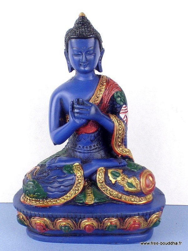 Bouddha de Médecine Statuette 14 cm Peinte à La Main, Blueb2