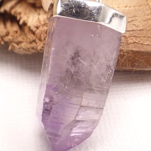 Natural raw AMETHYST jewel pendant from VERA CRUZ Mexico in 925 silver, AW56.8