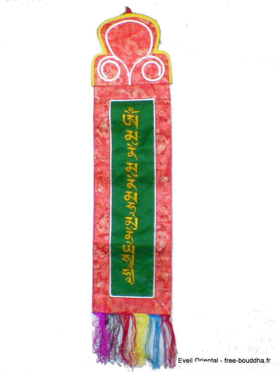 Tenture Tibetaine Bouddha Sakyamouni Brodée Main Verte, Tenbk3