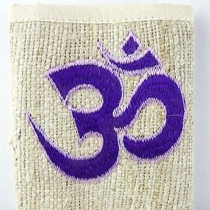 Cartera de NEPAL en cáñamo, decorada con el símbolo hindú Om, monedero tibetano, PMC1