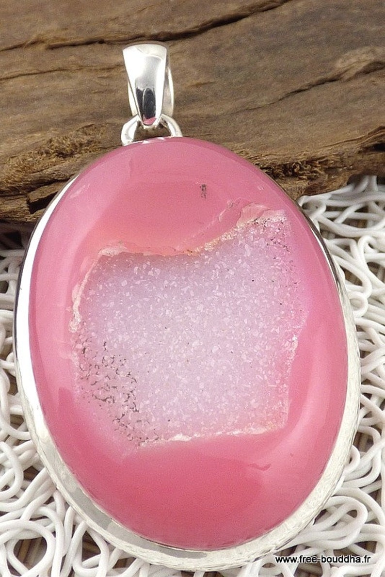 AGATE DRUZZY PENDANT chakra pendant stone reiki Crystal healing balancing AV32 jewel pendant