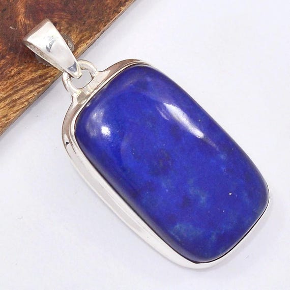COLGANTE DE LAPISLÁZULI Plata 925 calidad AAA, piedra rectangular