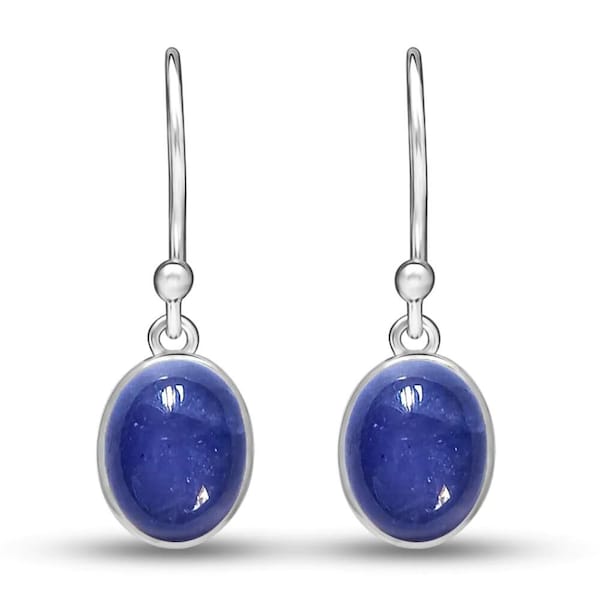 BOUCLES Oreilles TANZANITE CABOCHON oval argent 925, BK118