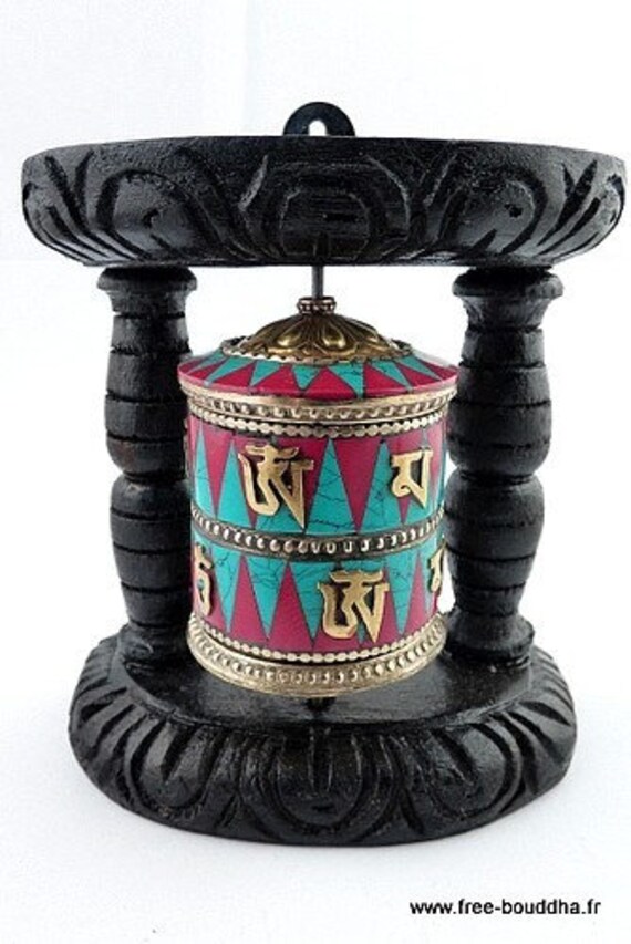 Moulin de Prieres Bouddhiste Mural 11 cm, Moulin à Prieres Tibetain, 5997.10