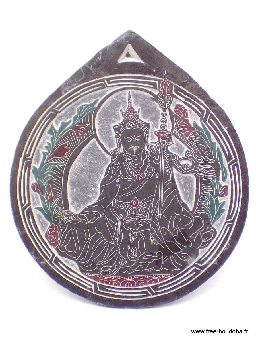 Tableau Sculpture Bouddhiste Guru Rinpoché Gravure sur Ardoise Scar9