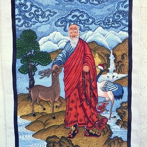 CARTA DA PARATI BUDDISTA LAMA Supporto per la meditazione del Guru, arazzo tibetano, arazzo buddista, tenLG