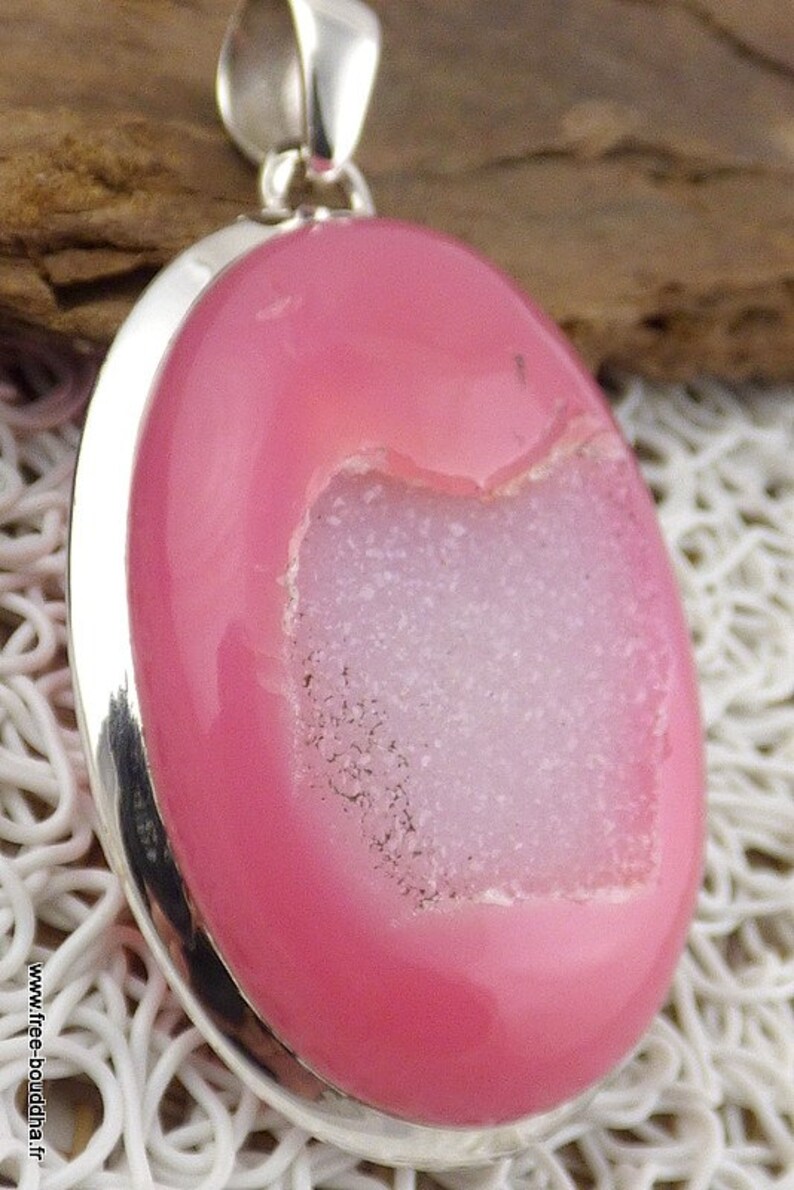 AGATE DRUZZY PENDANT chakra pendant stone reiki Crystal healing balancing AV32 jewel pendant
