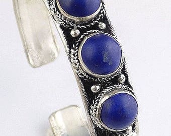 Couple bracelet in metal and lapis lazuli nbt12