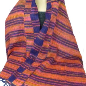 LARGE NEPAL SHAWL in rusty purple yak wool 100 x 200 cm, yak wool shawl, GCN9