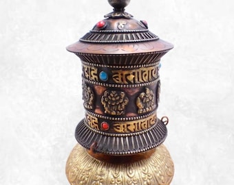 Tibetisches Tischgebetsrad 17 cm - Nepal - MAPT53