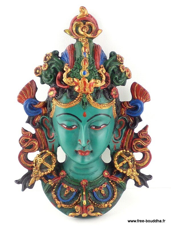 Tara Verte Masque Mural Peint à La Main, Masktv3