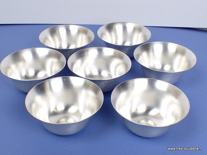 Bols d'offrandes Bouddhistes Plaqué Argent 10.6 cm, Bolpa1