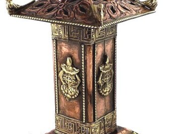 BUDDHIST INCENSE BURNER pagoda temple khalash buddha tibet meditation scent interior perfume ref 4052
