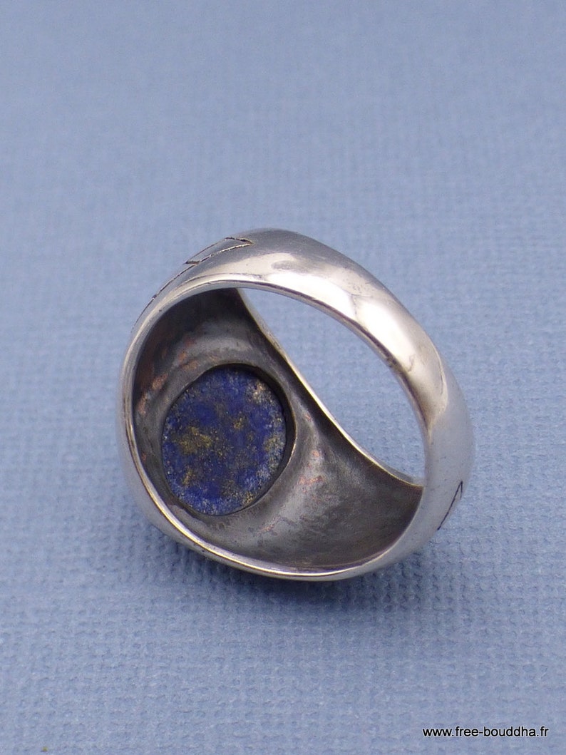 MEN'S signet ring LAPIS lazuli silver 925, men's jewelry, natural stone jewelry throat chakra silver KB21 image 5