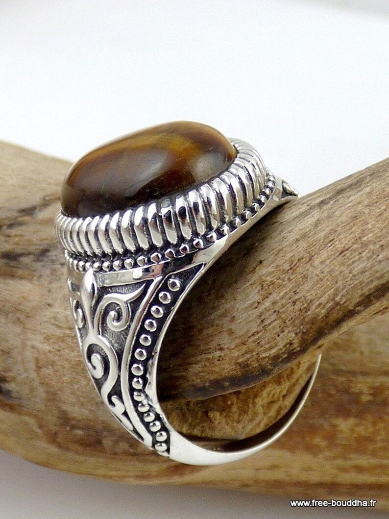 BAGUE HOMME OEIL de tigre bijou