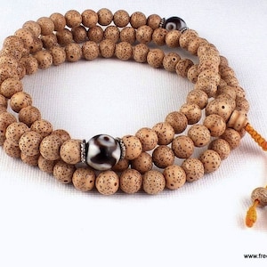 GENUINE Buddhist PRAYER MALA 108 lotus seed beads, Tibetan mala, meditation necklace, prayer necklace rosary MALALOT1