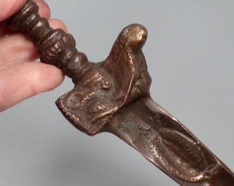 Authentischer tibetischer Zeremonien-Phurba aus Bronze, 30 cm - PHUR33