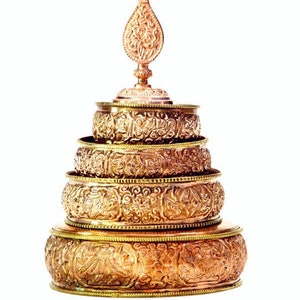 MANDALA OFFERING BOWL of the 6 perfections 18 cm in copper, BOL6P