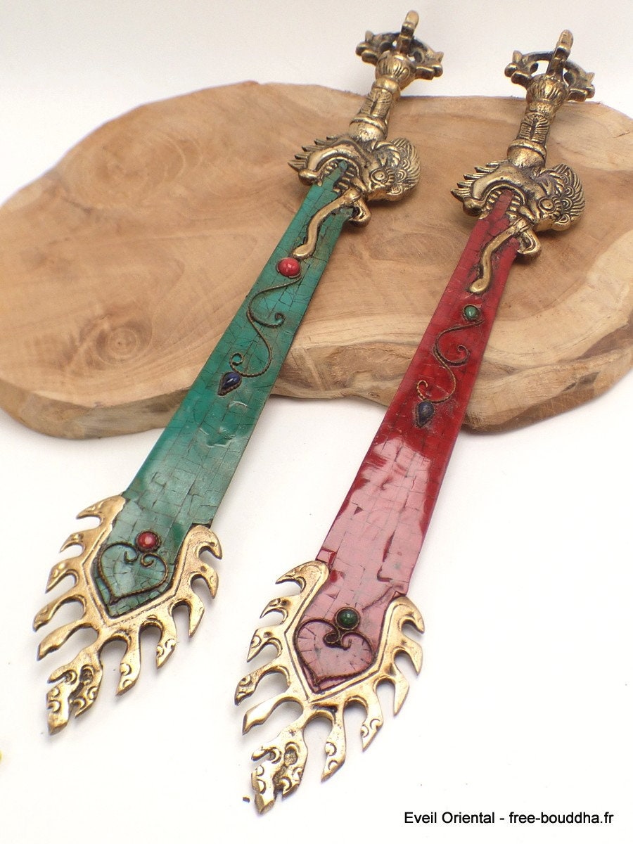 Epee de Manjushri Sertie de Pierres, Rituel Bouddhiste, Mj1