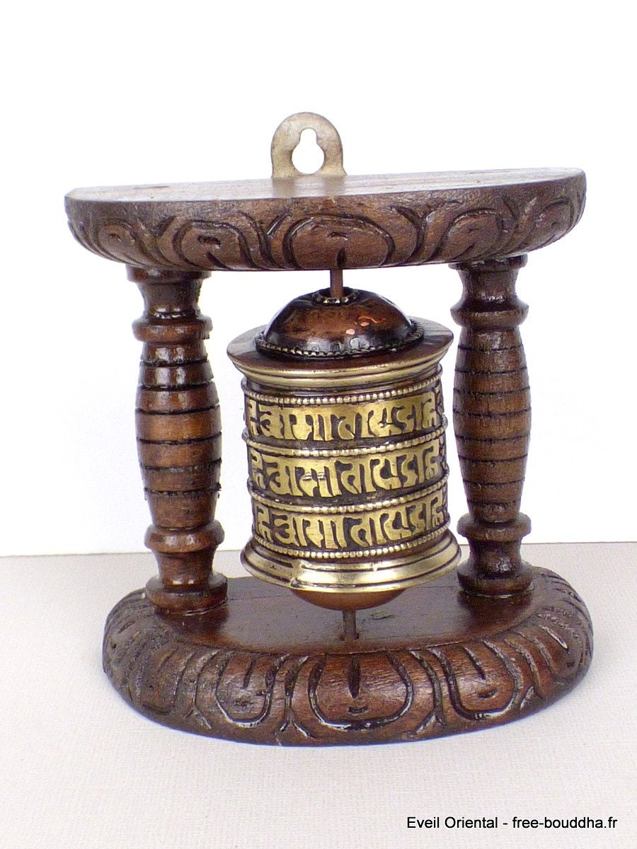 Moulin A Prieres Tibetain Mural 11 cm, Wall Prayer Wheel, Moulin Bouddhiste, Rituels Bouddhistes, Ch