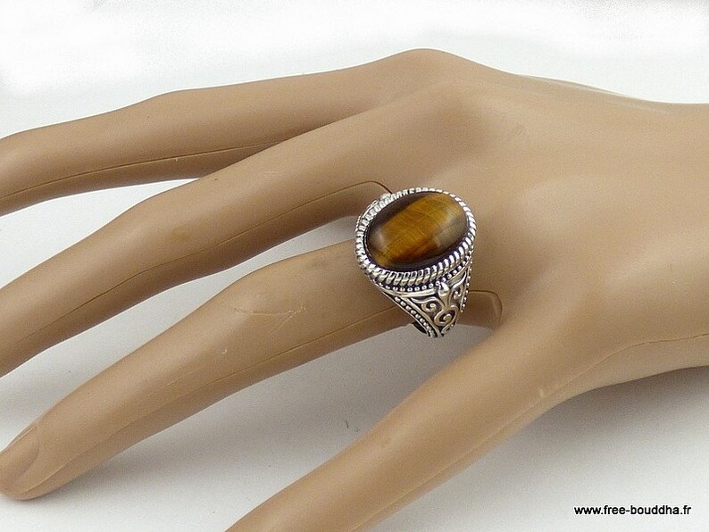 BAGUE HOMME OEIL de tigre bijou pierre naturelle chakra Etsy