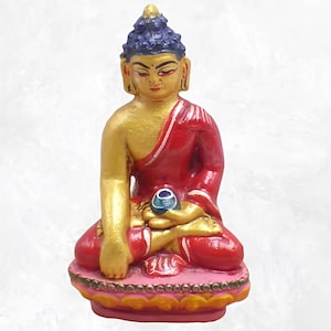 Small BUDDHA SAKYAMOUNI terracotta statuette 10 cm, SBK1