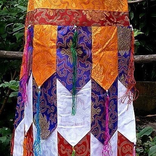 BUDDHIST BANNER GYALTSEN 130 cm decoration order temple altar ceremony prostration cho3