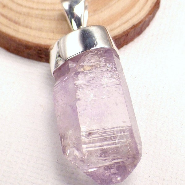 Pendentif bijou AMETHYSTE naturelle brute de VERA CRUZ Mexique argent 925, AW56.9