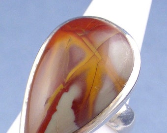 Noreena Jasper silver ring, drop shape, Noreena Jasper jewelry, uv100.10