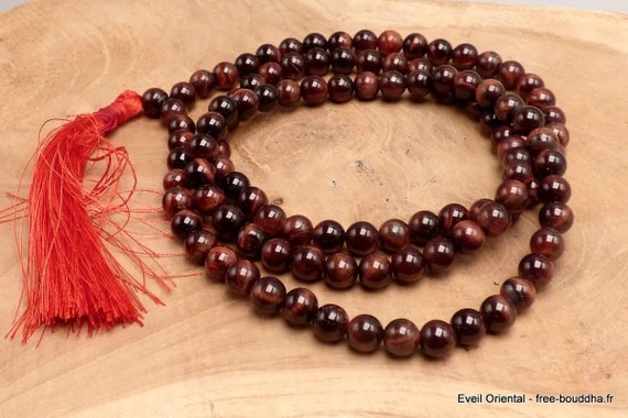 Occhio Di Tigre Tibetano Collana Mala Tibetana 108 Perline - In Occhio Di Tigre Multicolore, Per Meditazione, Hand Made Collana Preghiera Hand Made - Foto 5