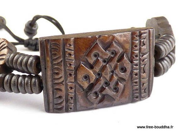 Bijou Bracelet Tibetain Noeud Infini, Sans Fin, Bracelet Artisanal Sculpté Main, Bijou Tibetain Boud