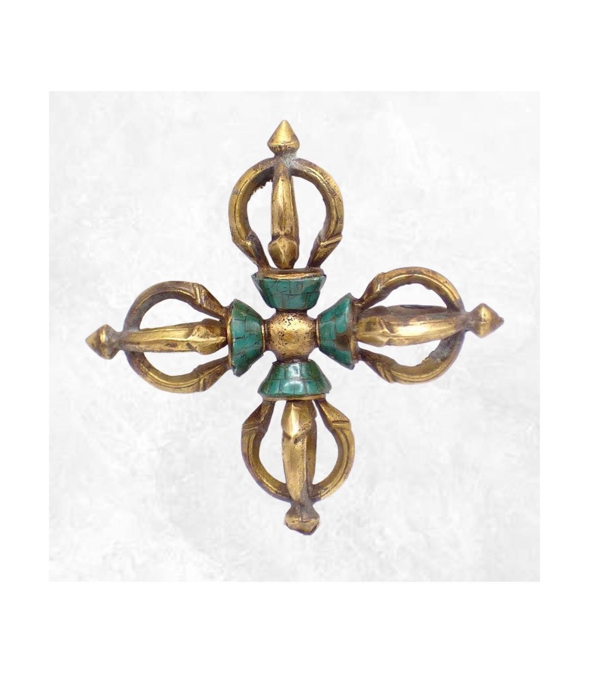 ハイキャパDOR Rジャンク品 Double Dorje Buddhist Vajra 4 Branches Brass and Turquoise, Dd1 - Etsy