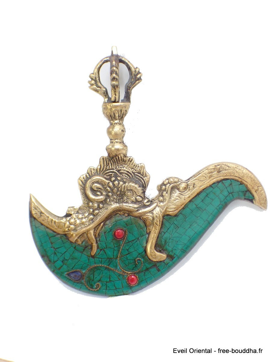 Kartika Tibétain Drigug Tibetain Serti de Turquoises Naturelles, Kd4