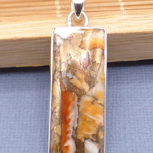 Thorny Oyster and Copper Pendant, 925 Silver, Composite, xv104