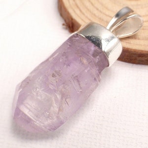 Natural raw AMETHYST pendant from VERA CRUZ Mexico 925 silver, AW56.6
