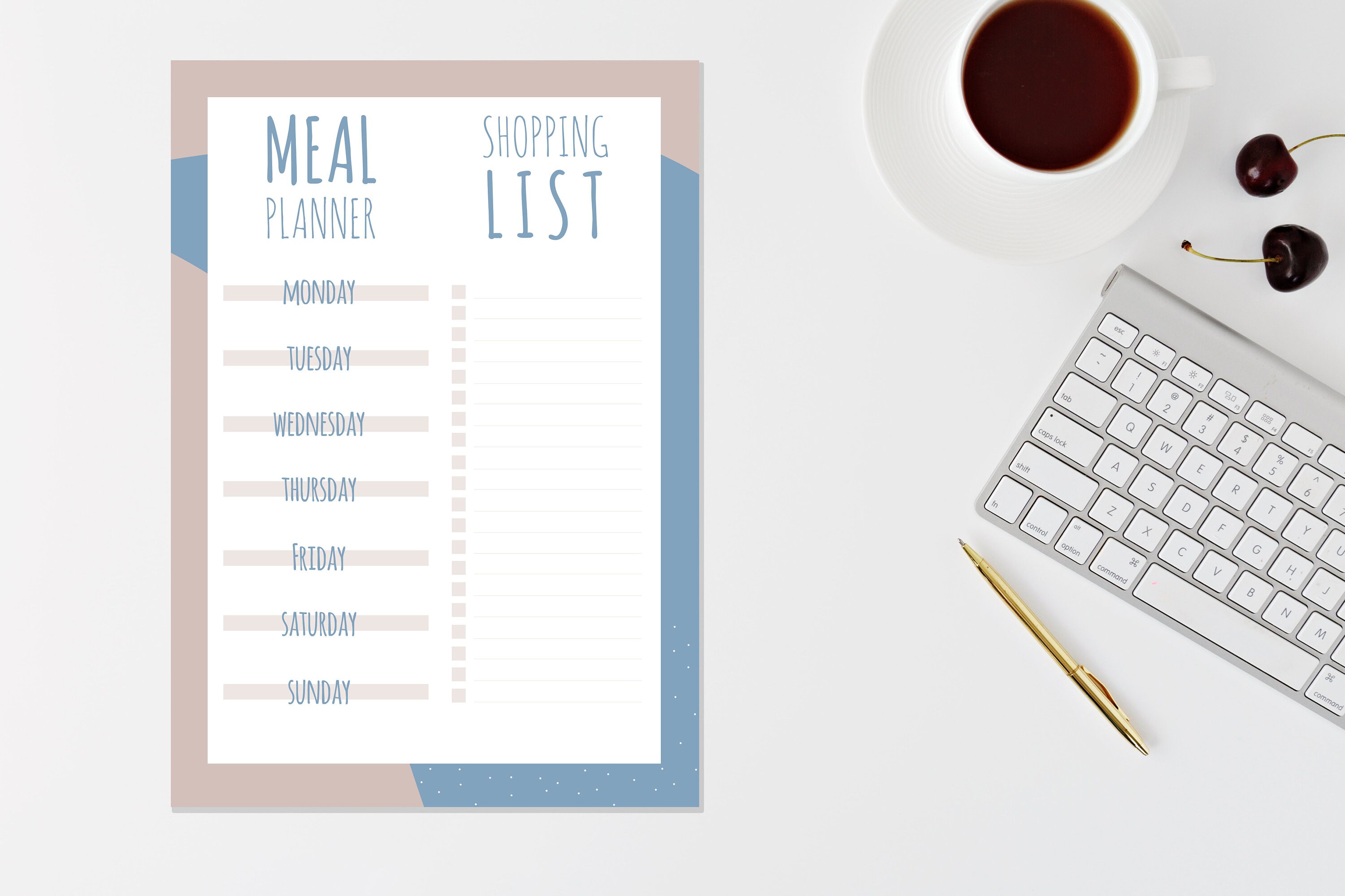 Printable A4 Meal Planner &amp; Shopping List - Etsy