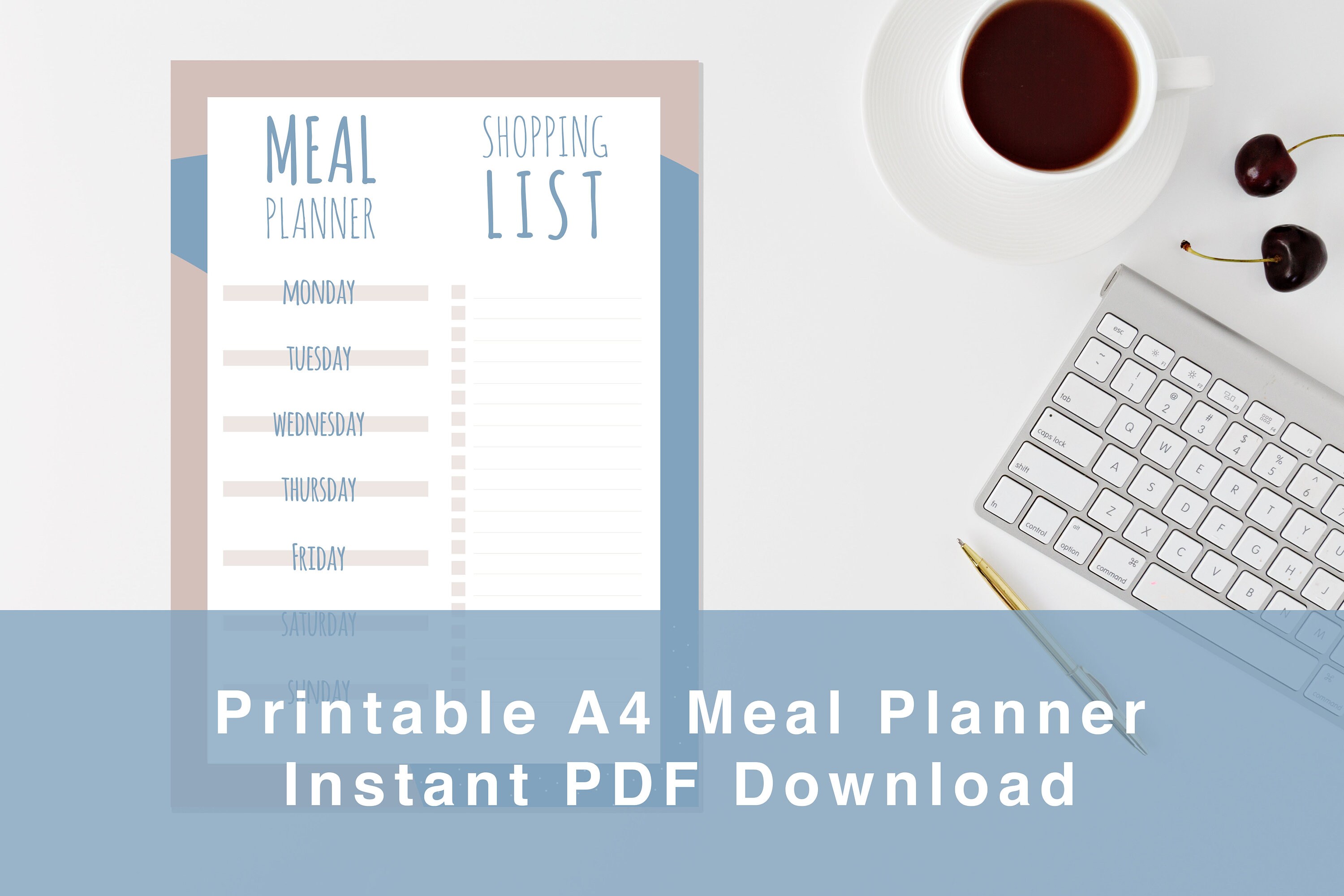 Printable A4 Meal Planner & Shopping List - Etsy
