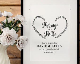 message in a bottle sign message in a bottle sign template etsy