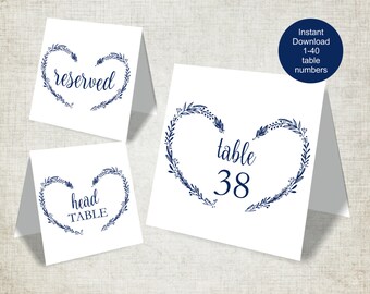 wedding table names template peony table names navy reserved etsy