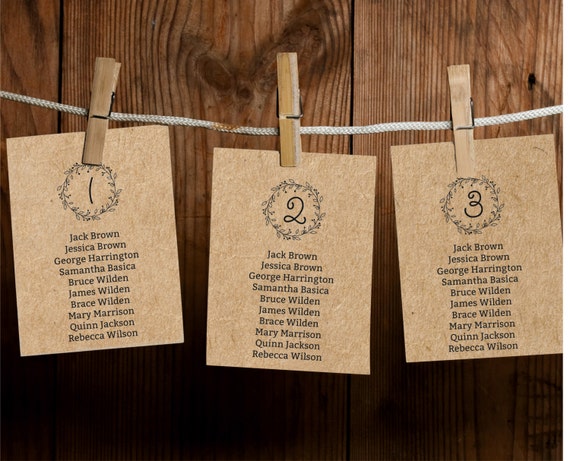 Wedding Seating Chart List