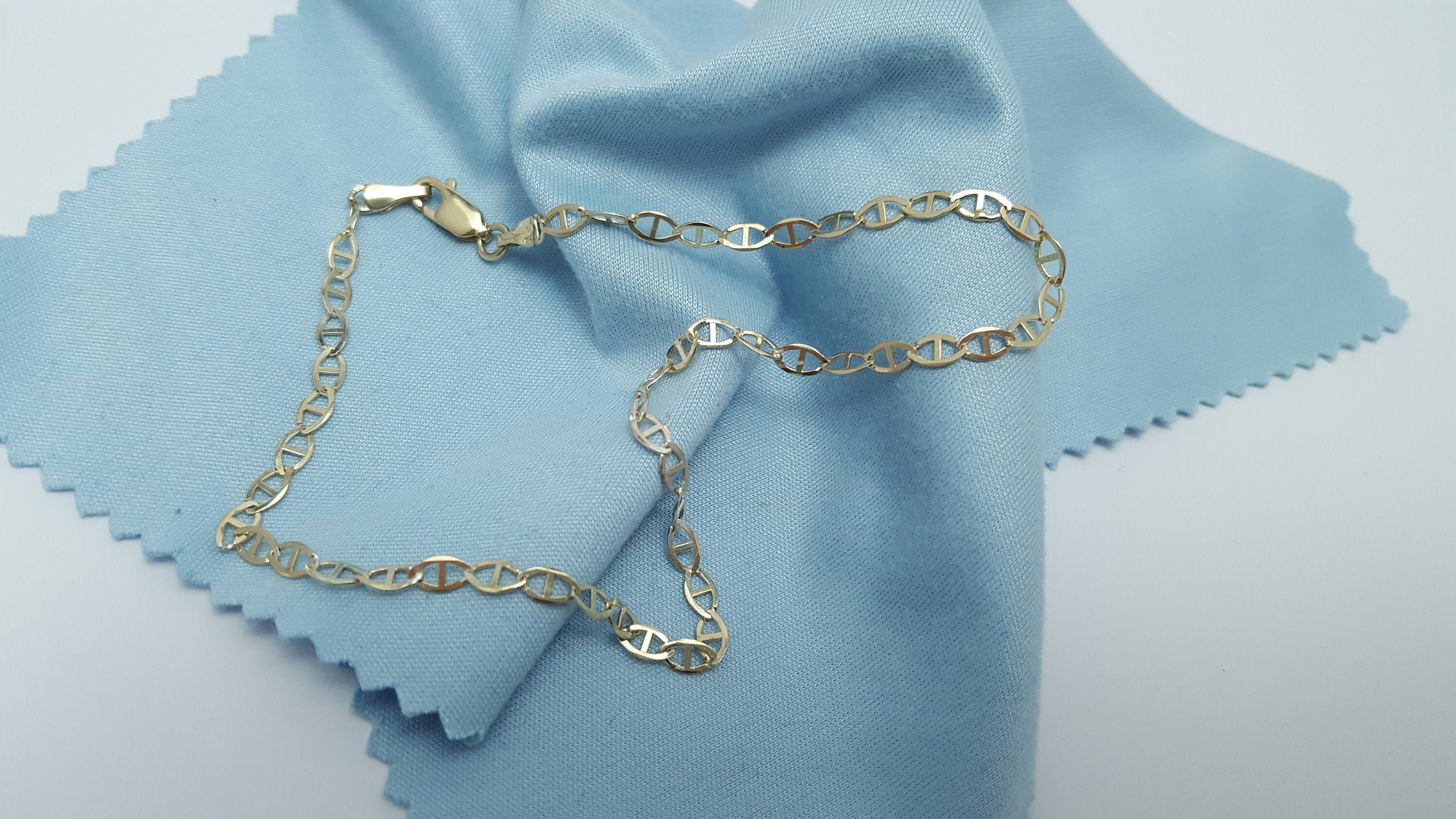 Elegant 10K Karat 417 Stamp Solid Yellow Gold Designer Link Etsy