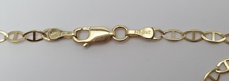 Elegant 10K Karat 417 Stamp Solid Yellow Gold Designer Link Anklet