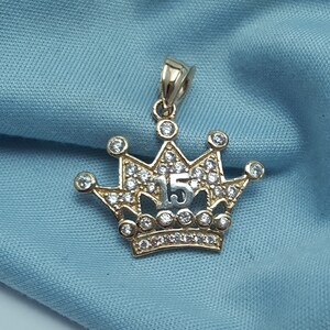 Details about 14K Two Tone Multi Tone Cubic Zirconias Quinceanera Crown Tiara 15 Pendant Charm Details about 14K Two Tone Multi Tone Cubic Zirconias Quinceanera Crown Tiara 15 Pendant Charm